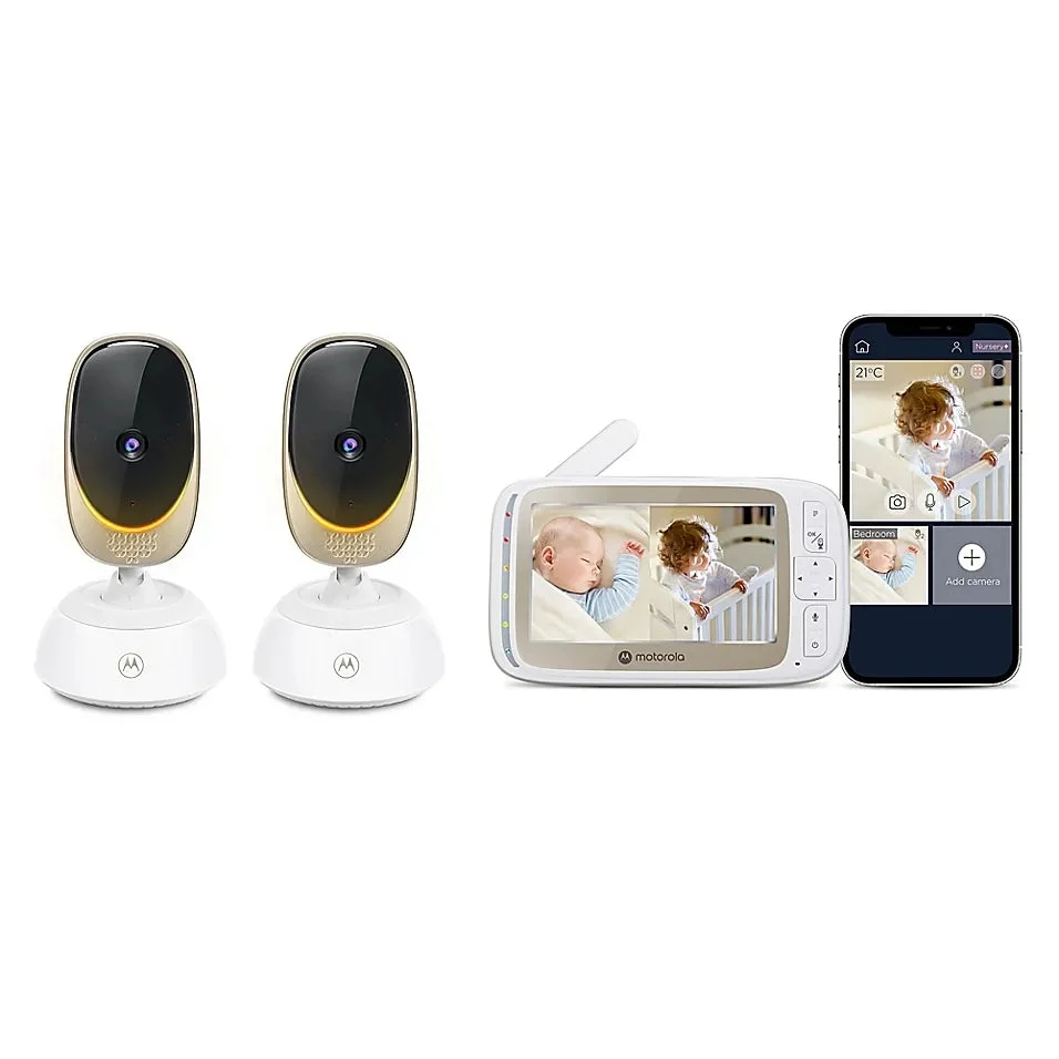 Motorola VM85 5.0 Wi-Fi Motorized Video Baby Monitor (Two Camera Set) - White
