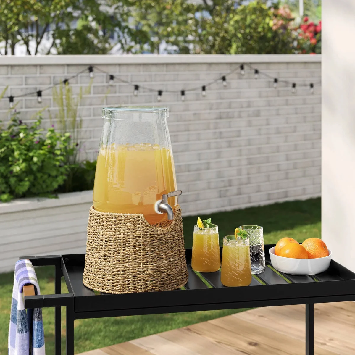 Threshold Coastal Woven Beverage Dispenser Stand