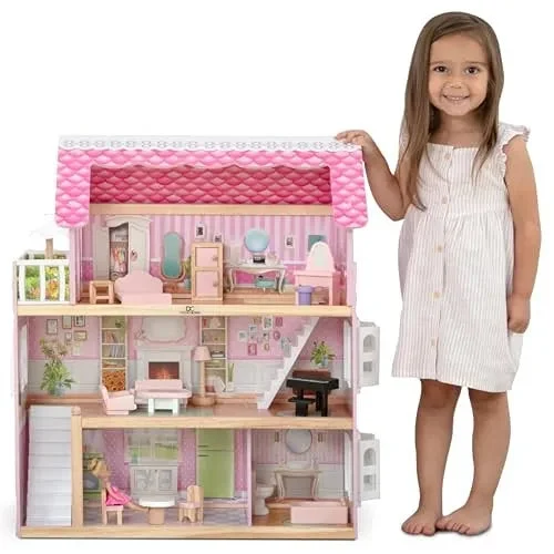 Delta Children Little Gem Dollhouse - 3-Story Dollhouse with 4 Rooms