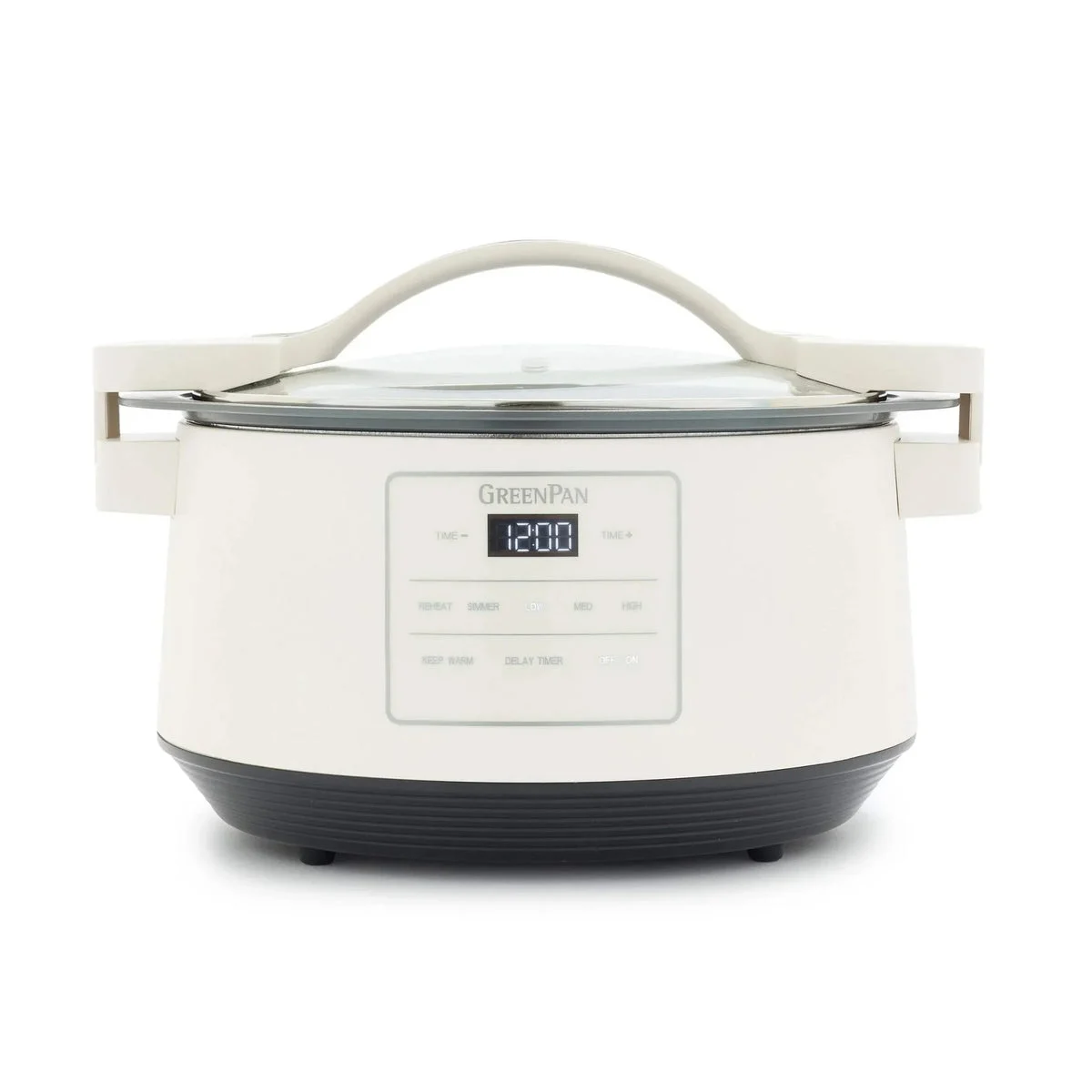 GreenPan 8 Quart Family Size Locking Lid Slow Cooker - Cream