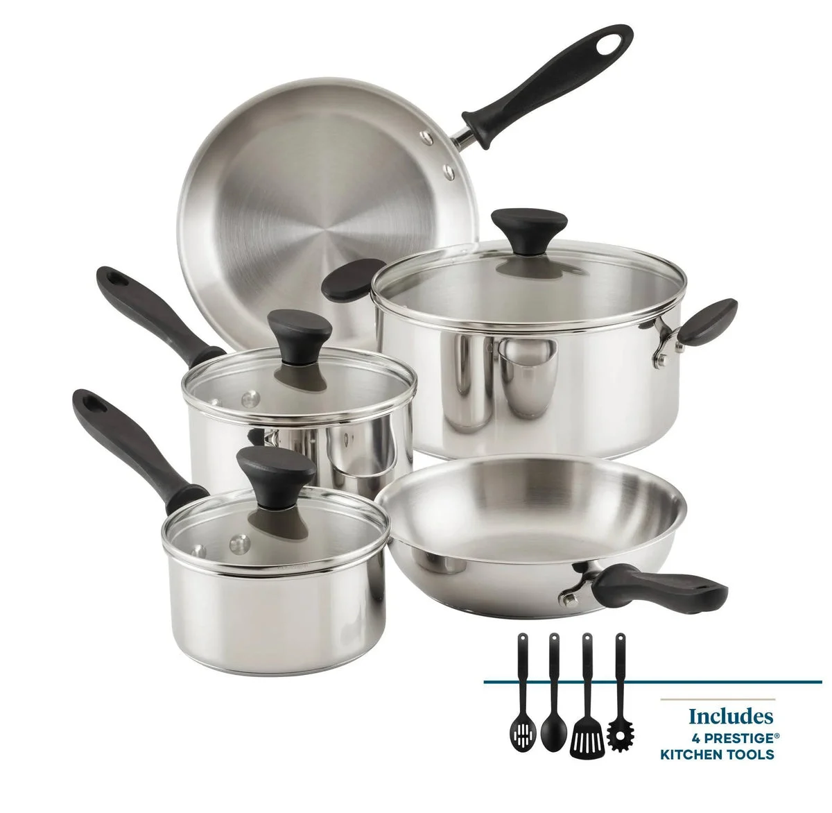 Farberware Reliance 12pc Stainless Steel Cookware Pot and Pan Set Silver (See Description)