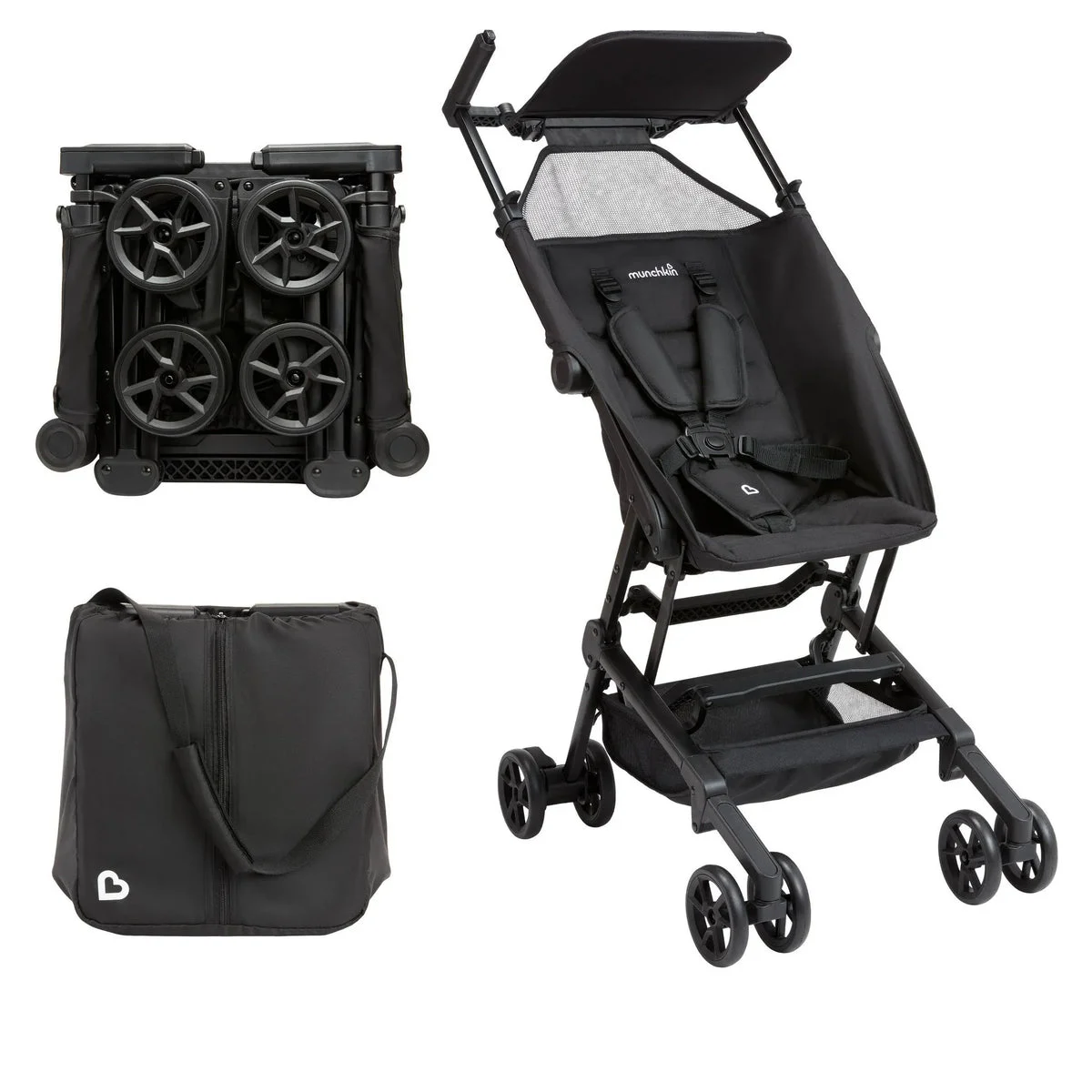 Munchkin Ultra Compact Lightweight Baby Stroller - Black