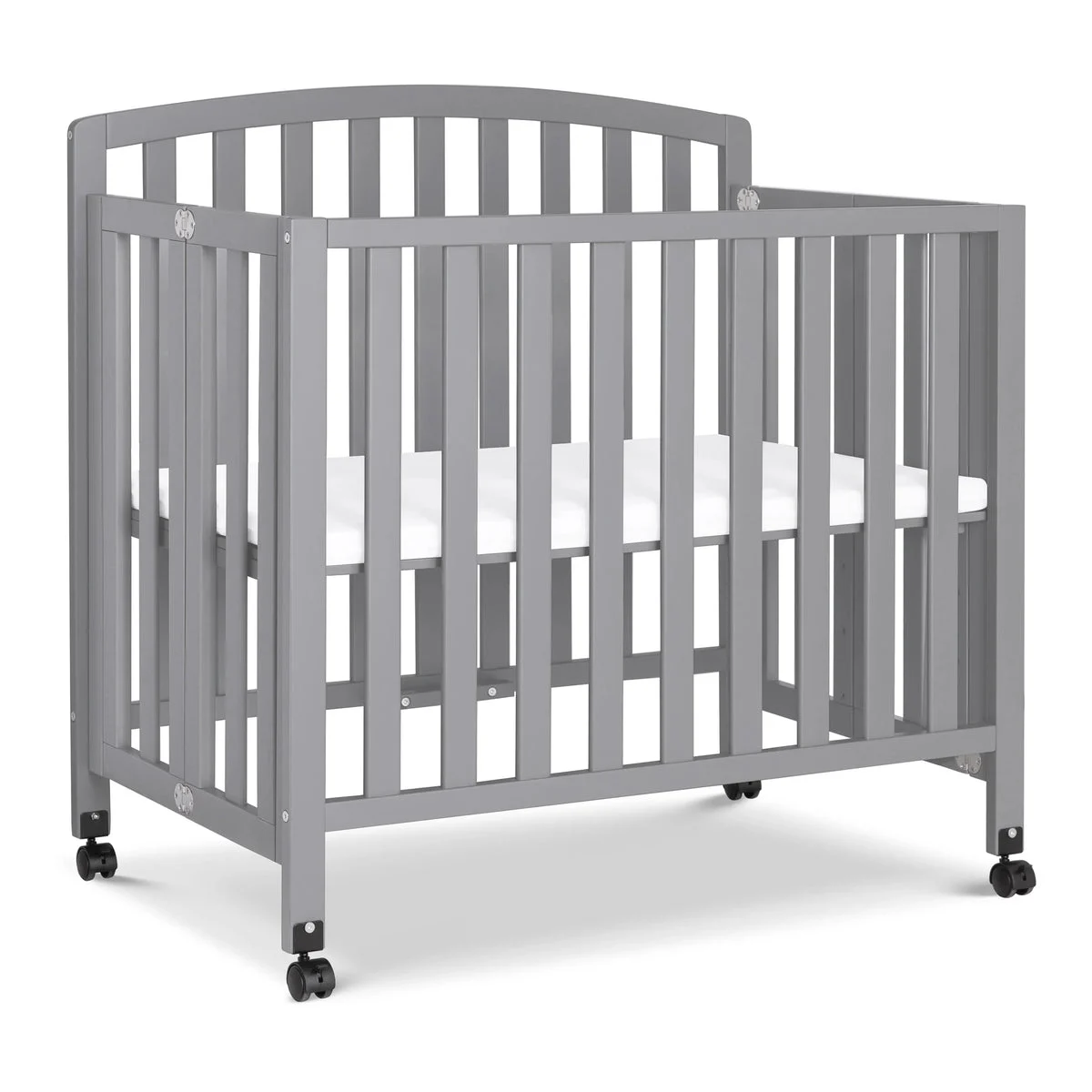 Davinci Dylan Folding Portable 3-in-1 Mini Crib and Twin Bed - Grey