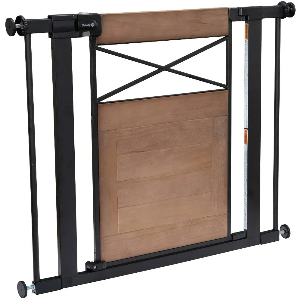 Safety 1st Easy Install Modern Farmhouse Gate Wood