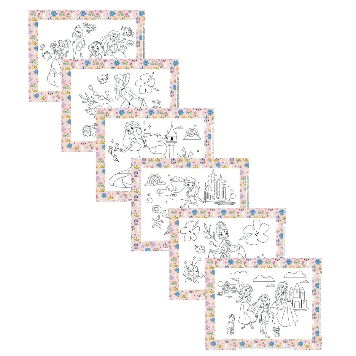 Disney Baby by J.L. Childress ColorMe Disposable Placemats, 24 Pack - Princess