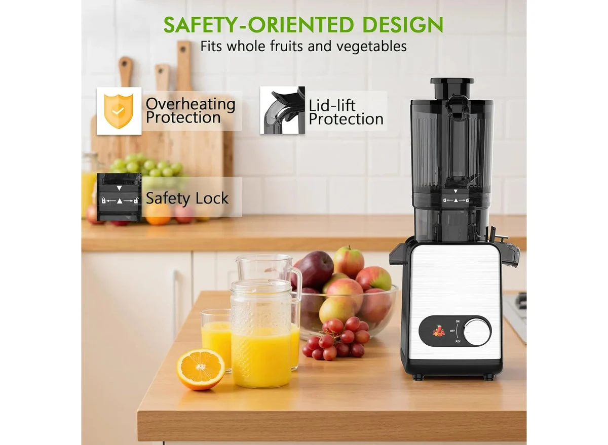 Zafro Cold Press Juicer - Slow Masticating Juicer with 4.35