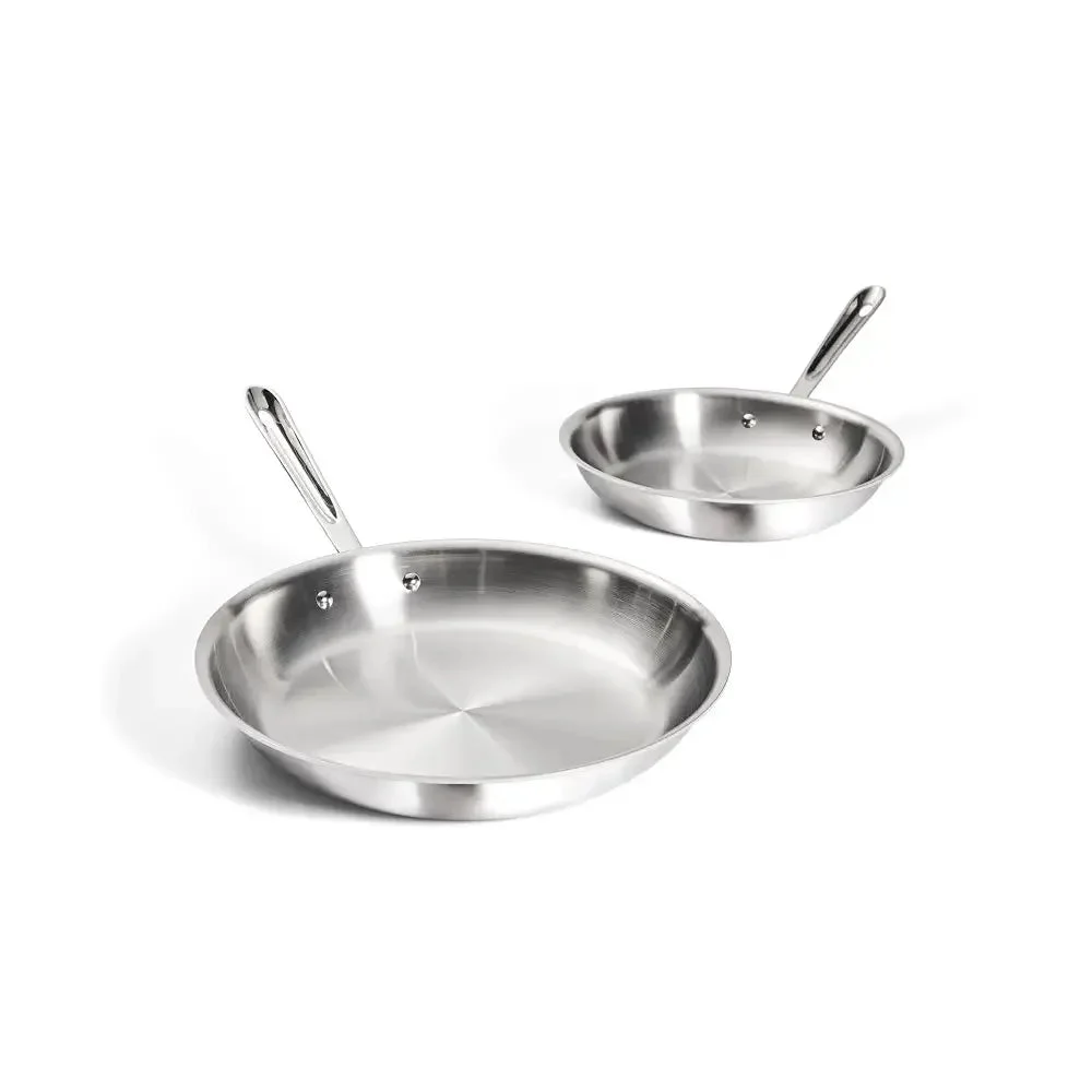 All-Clad D3 Stainless 3-ply Bonded Cookware Set, 2 piece Fry Pan Set, 8 & 10 inch