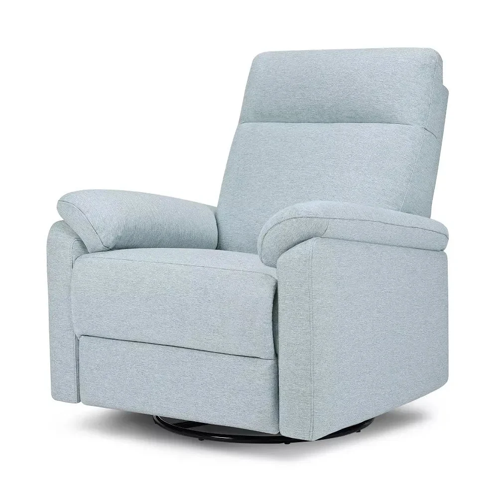 Davinci Suzy Swivel Recliner - Heathered Blue