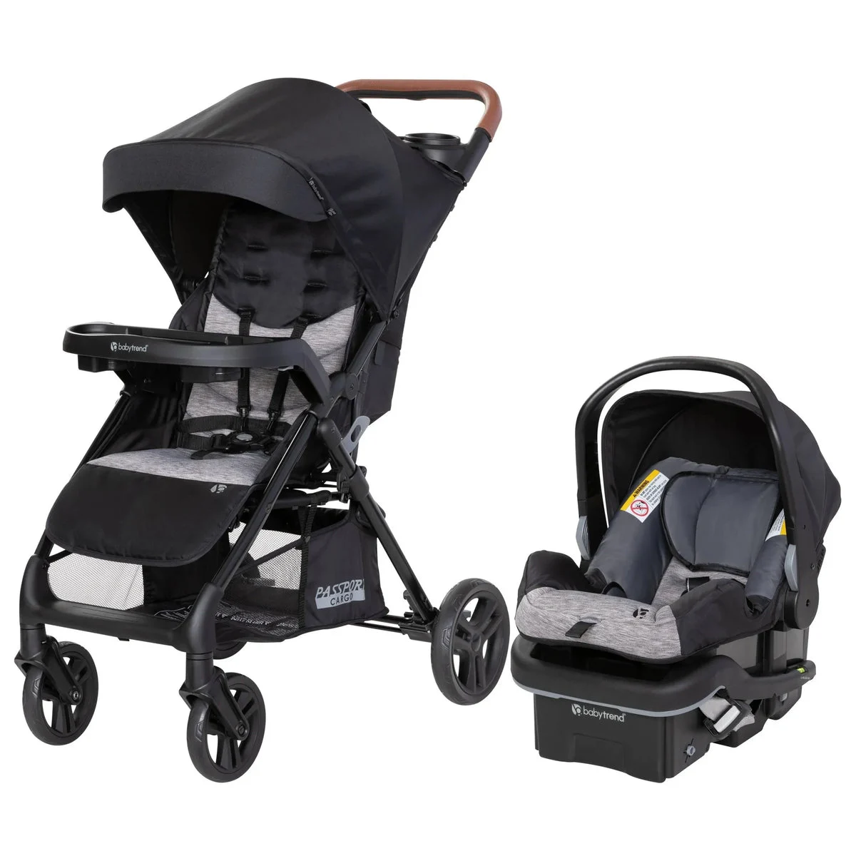 Baby Trend Passport Cargo Travel System with EZ Lift 35 Car Seat - Black Bamboo