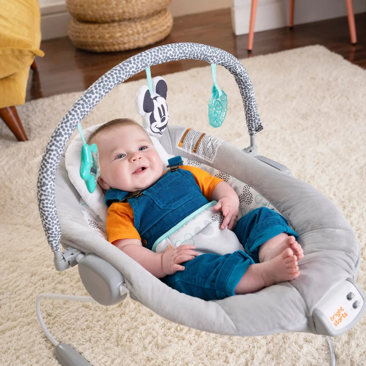 Bright Starts Mickey Mouse Cloudscapes Comfy Baby Bouncer