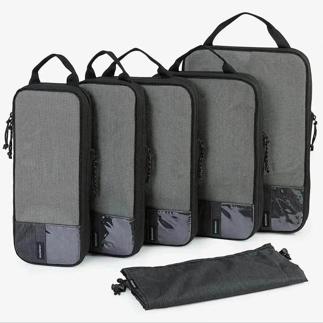 Bagsmart Compression Packing Cubes In Black 6 Pieces