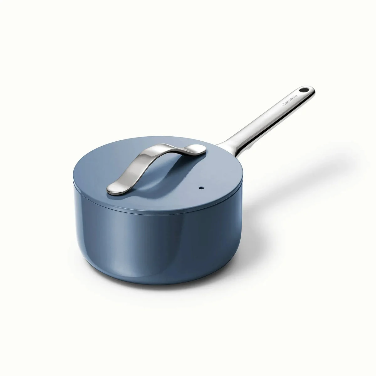 Caraway Nonstick Ceramic Sauce Pan with Lid - 1.75 Qt - Navy