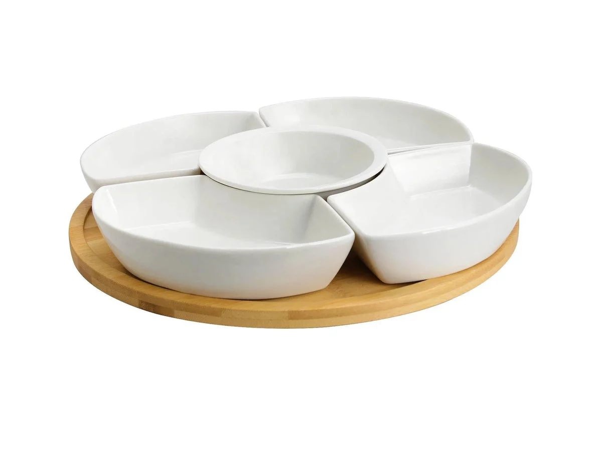 Elama 6pc Stoneware Serving Set - White