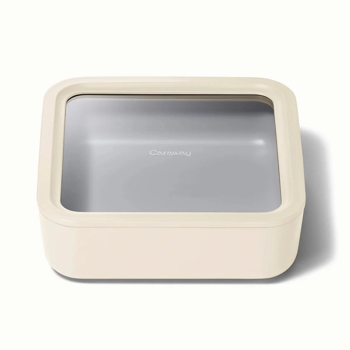 Caraway Home Large Ceramic Coated Glass Food Storage Container - Cream