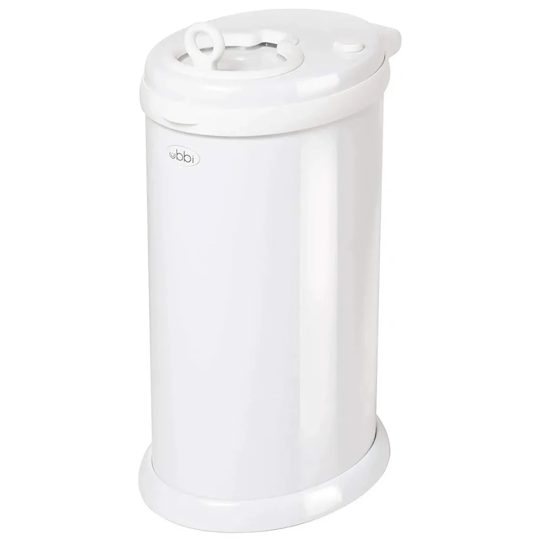 Ubbi Stainless Steel Diaper Pail - White