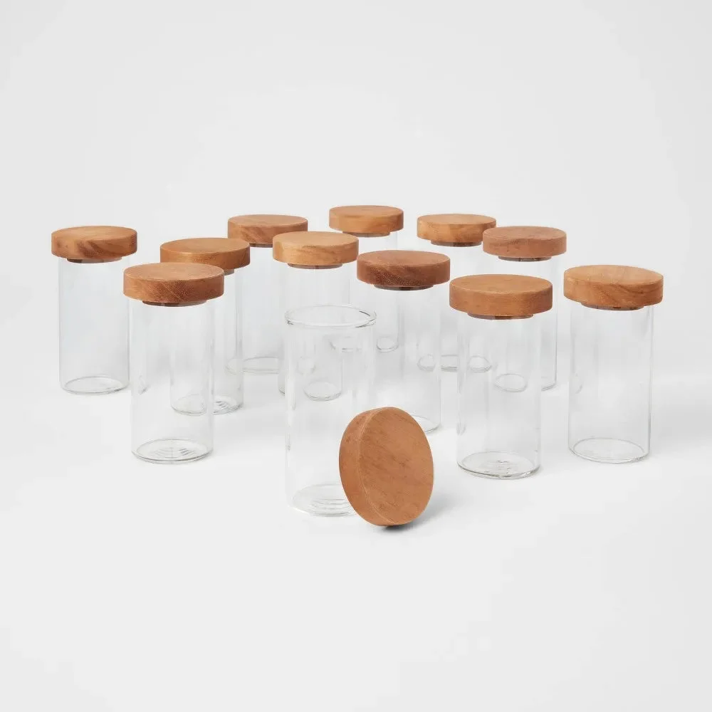 Threshold designed w/Studio McGee 4oz Round Spice Jar with Wooden Lids - 12 Pack