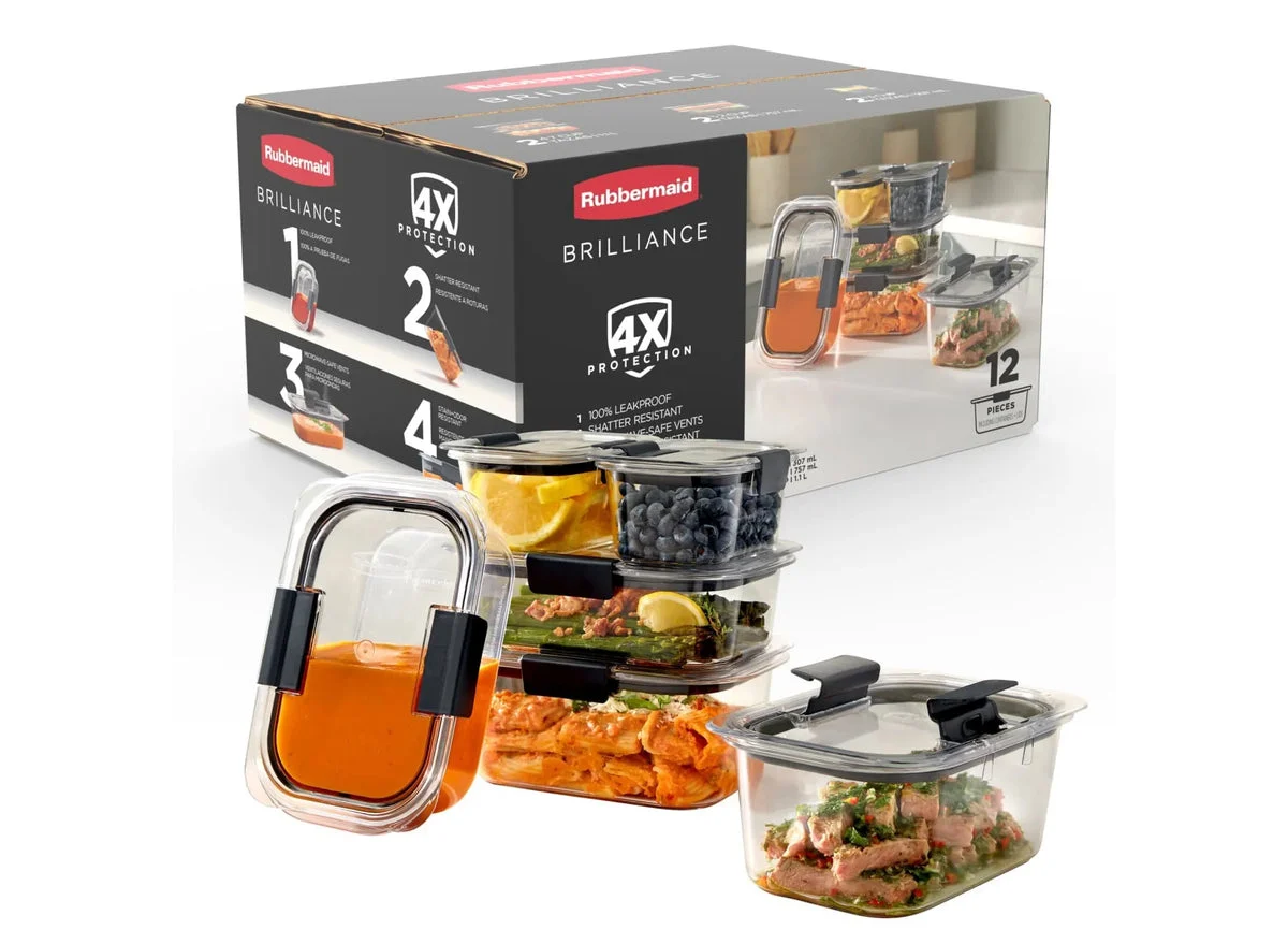 Rubbermaid 12-Piece Food Storage Container Set - Gray