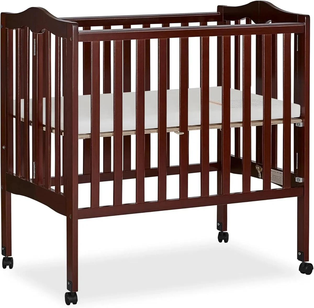 Dream On Me 2-in-1 Lightweight Portable Compact Mini Baby Crib - Espresso