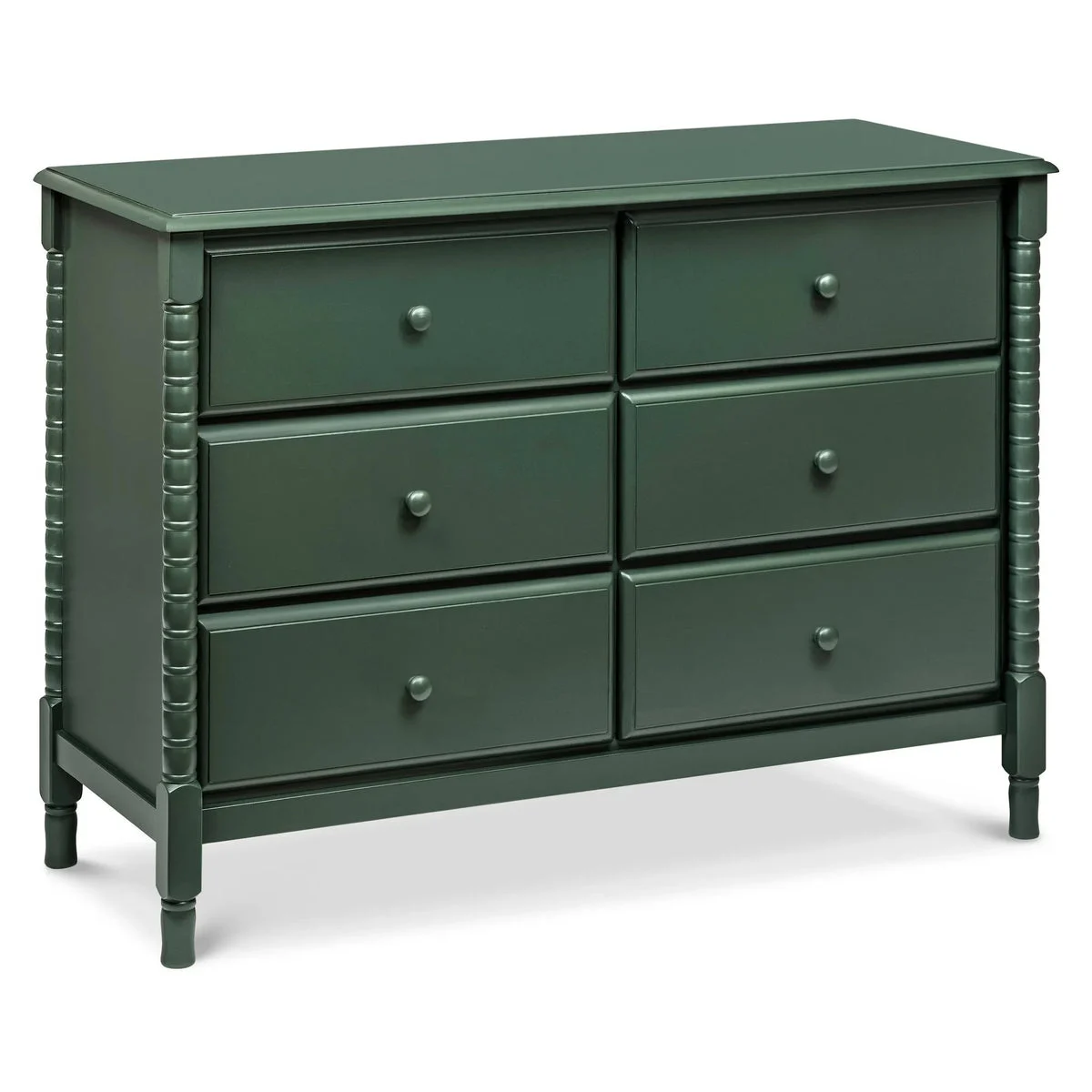 Davinci Jenny Lind Spindle 6-Drawer Dresser - Forest Green