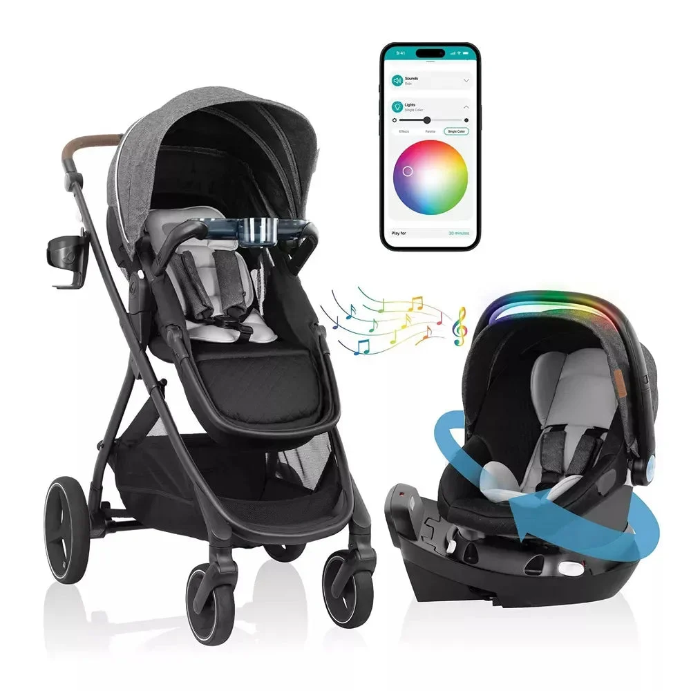 Evenflo Shyft Intuiti+ Travel System with Revolve180 LiteMax NXT - Angler Tweed
