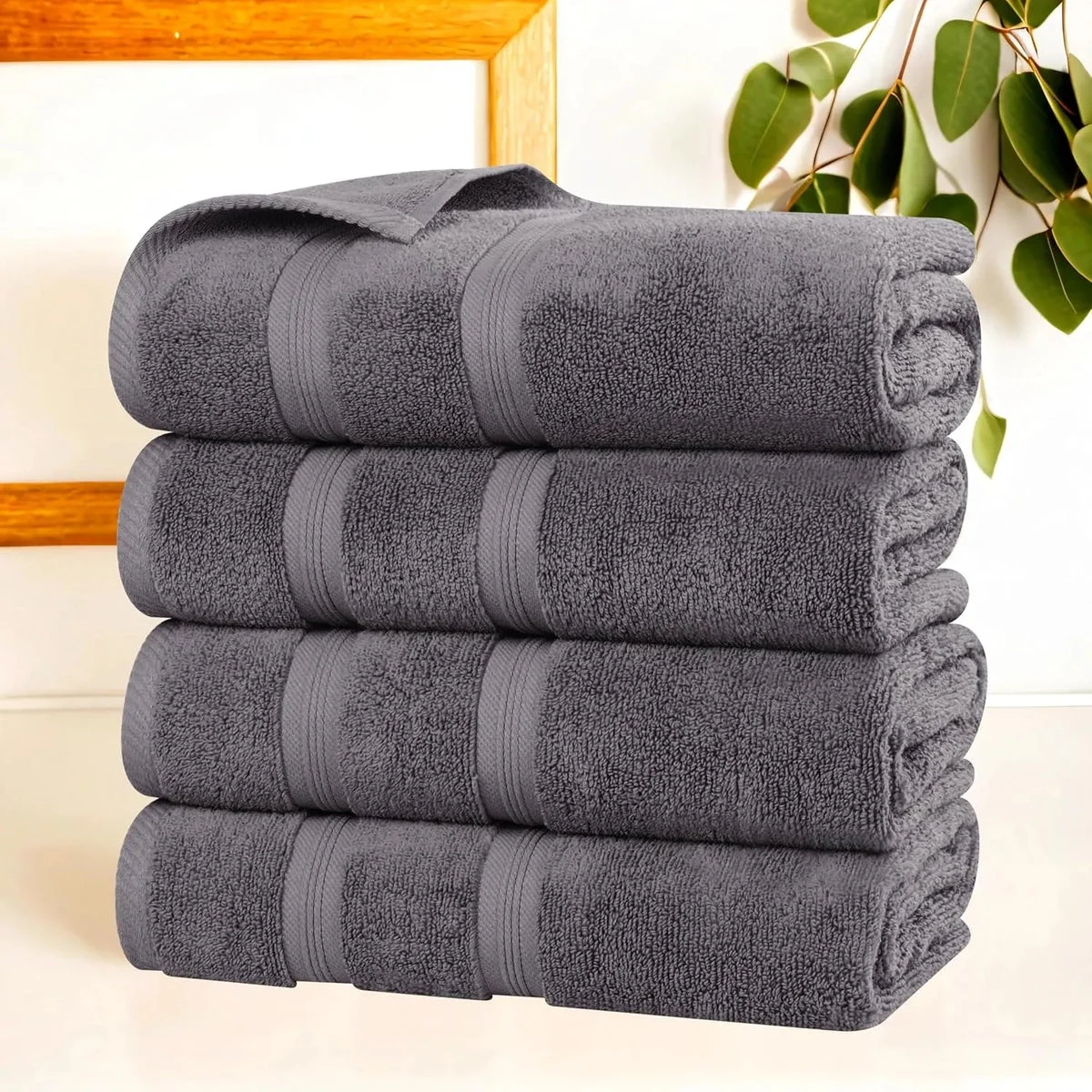 Superior Cotton Bath Towel Set - Grey