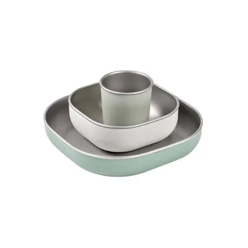 Beaba Stainless Steel Meal Set - Sage Green