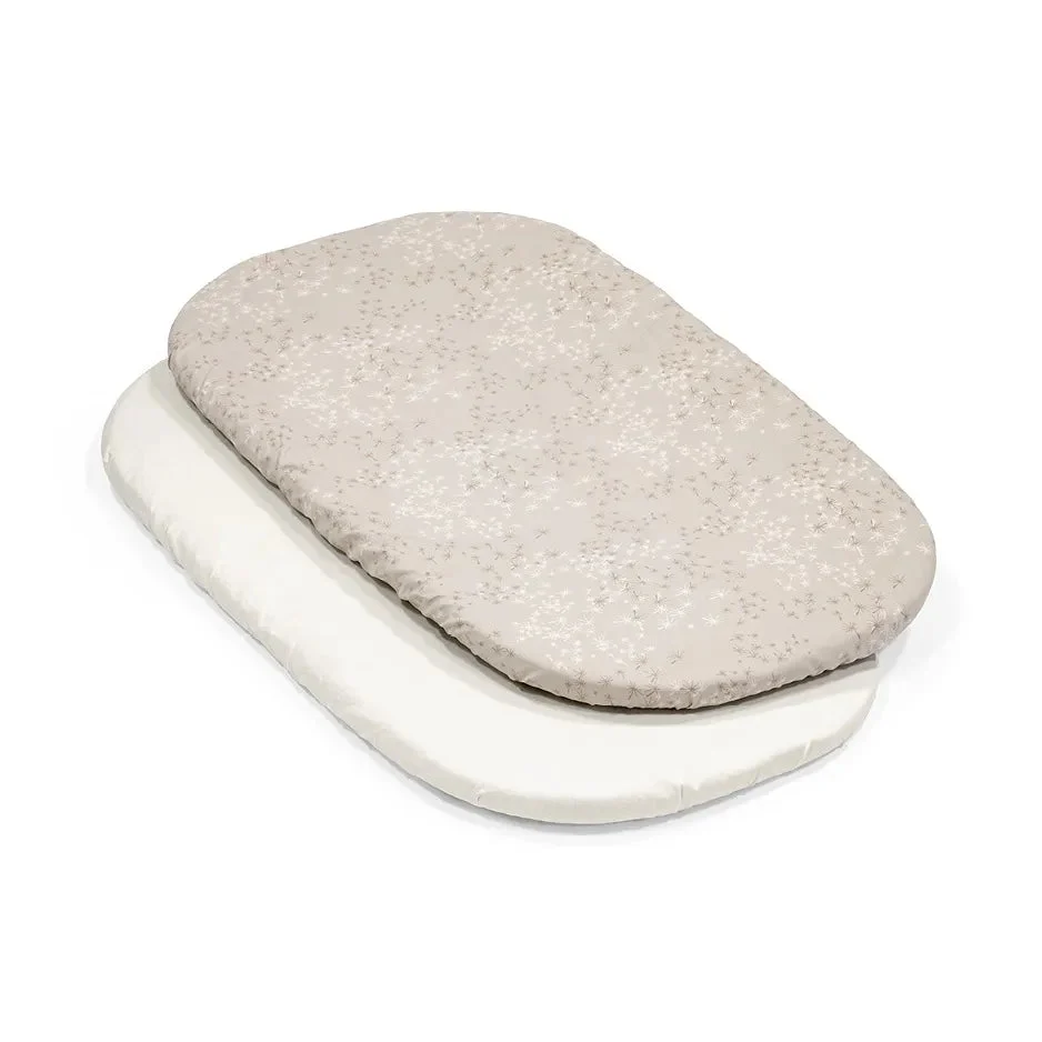 Stokke Snoozi Fitted Bassinet Sheets - Dandelion Beige/Vanilla Cream