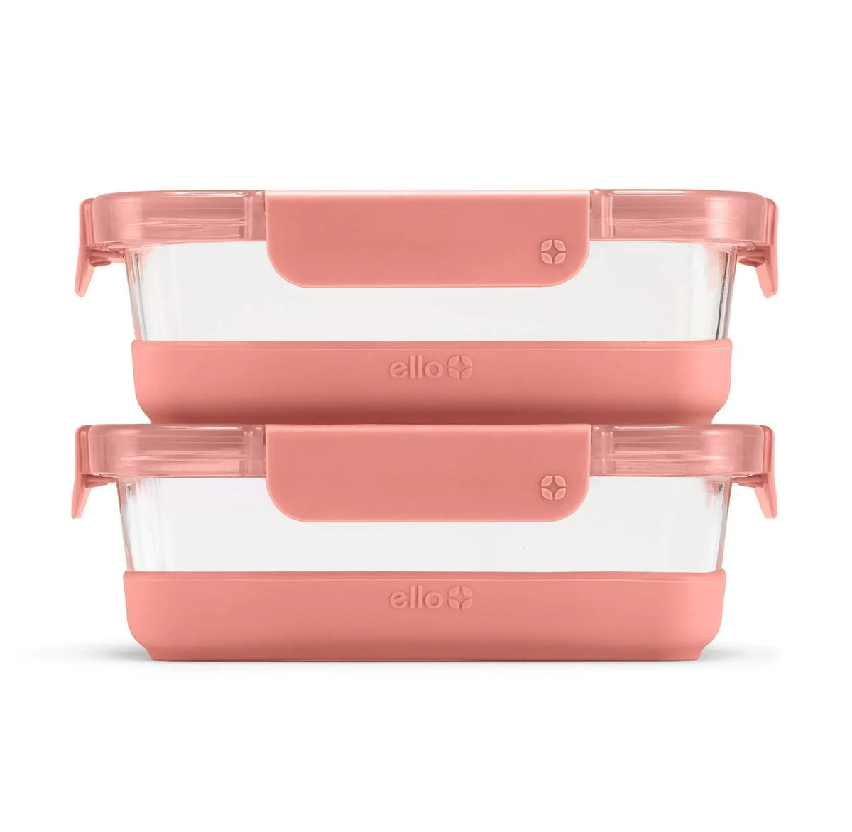 Ello Glass Food Storage Container Set - Terracotta Orange
