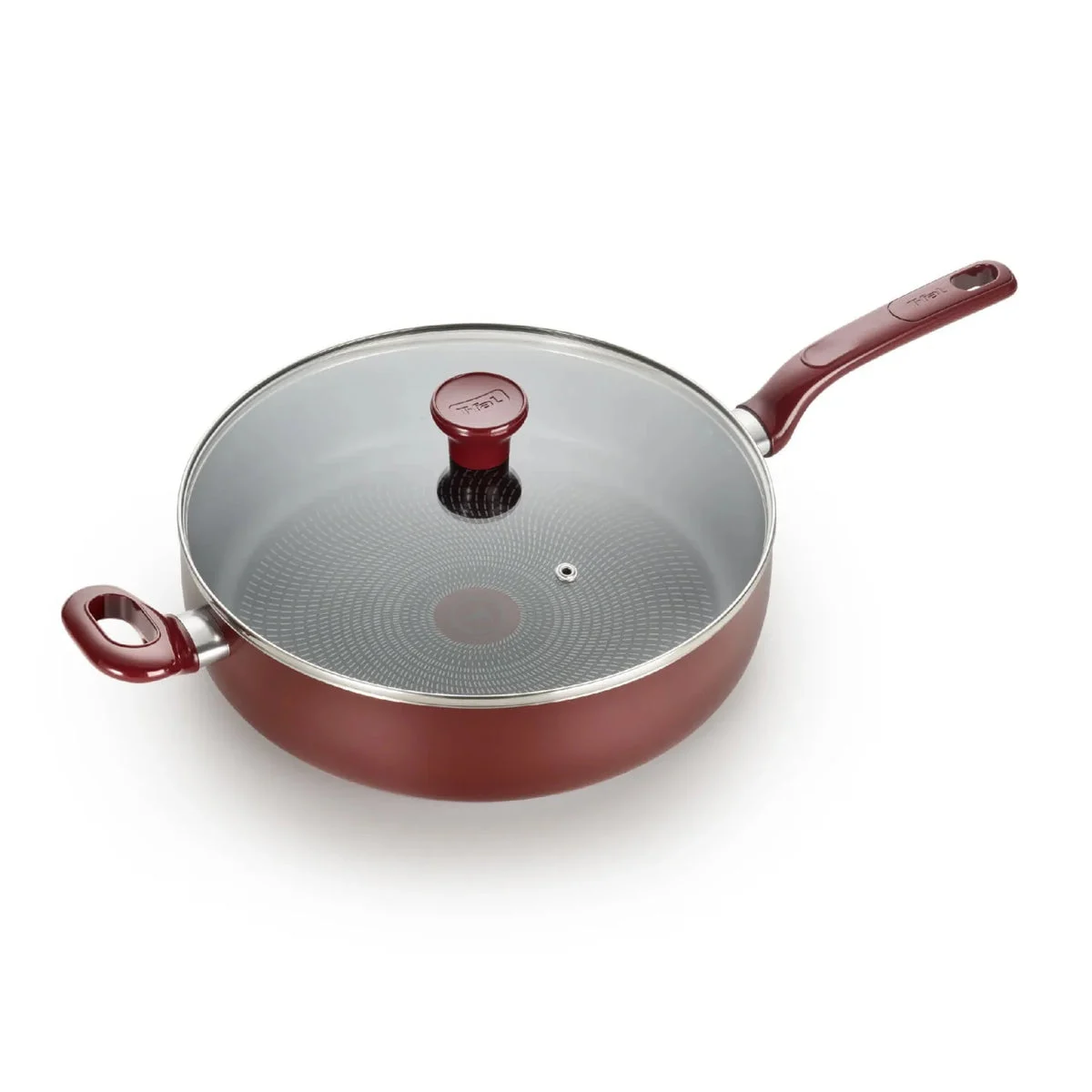 T-Fal Simple Care Non-Stick Cookware, 5 Quart Jumbo Cooker, Red