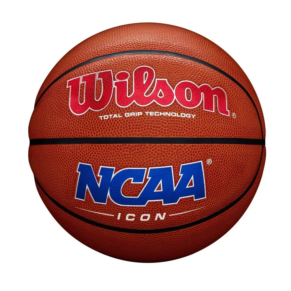 Wilson NCAA Icon Total Grip 27.5 (Ages 5-8) Basketball - Size 5 - Brown
