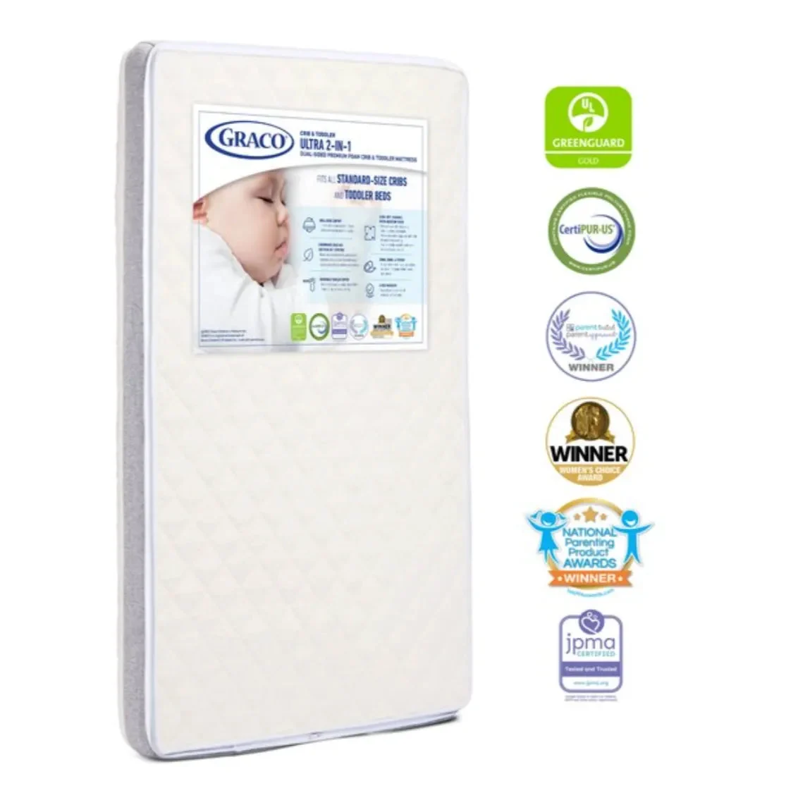 Graco Ultra Premium 2-in-1 Crib and Toddler Bed Mattress