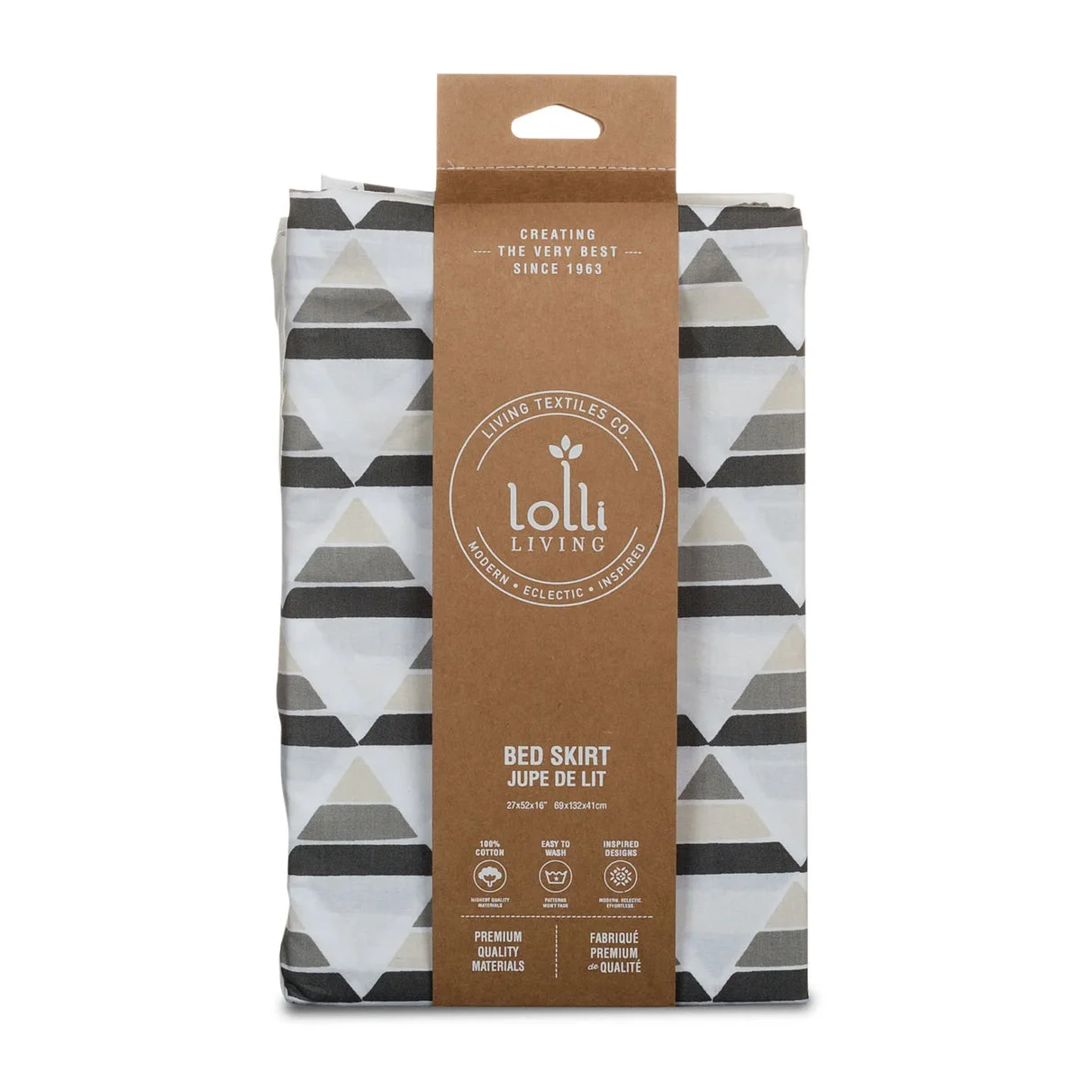 Lolli Living Bed Skirt - Gray Triangle
