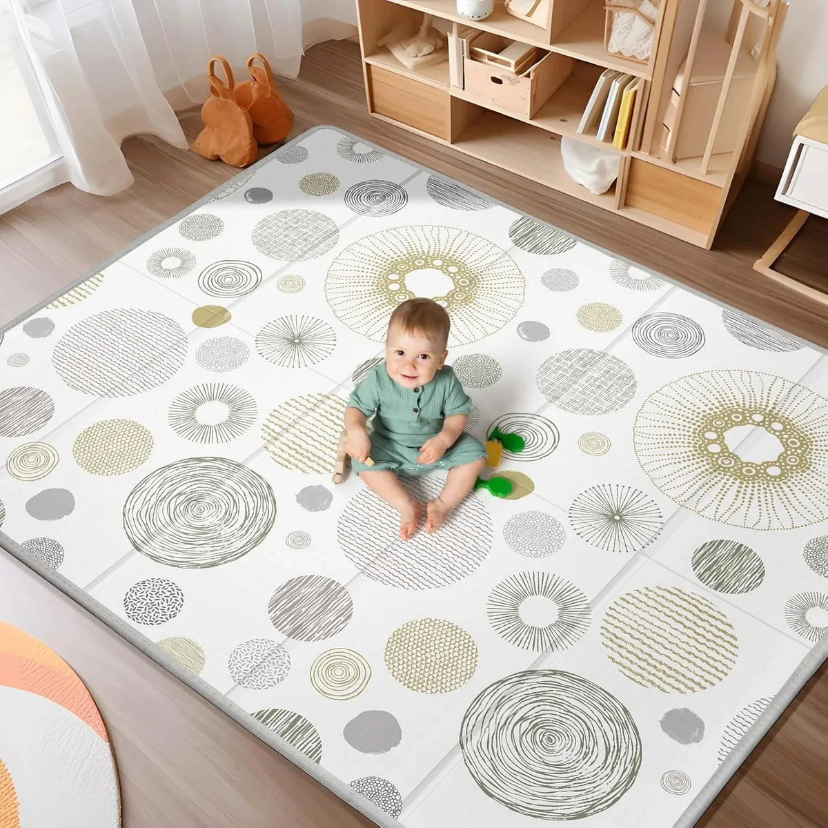 PIGLOG Extra Large Baby Play Mat - 79 x 71 inches