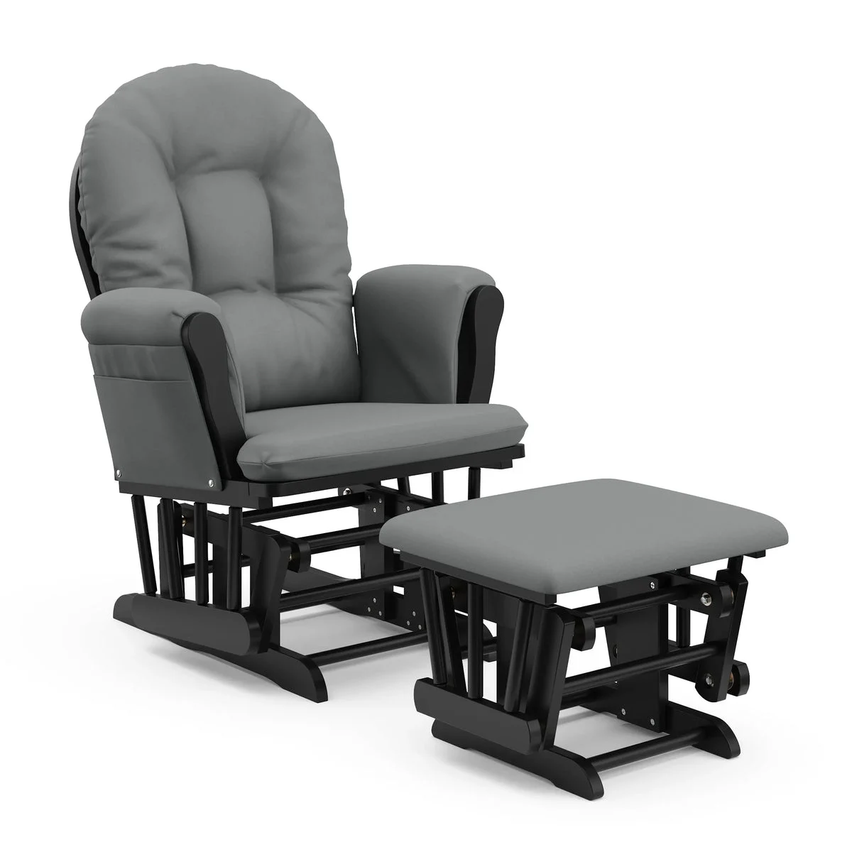 Storkcraft Hoop Infant Nursery Glider and Ottoman, Black and Gray
