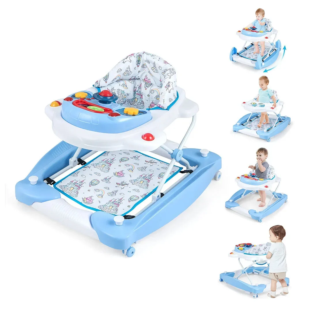 INFANS 6-in-1 Foldable Baby Walker - Blue