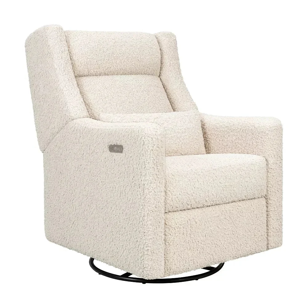 Babyletto Kiwi Plus Power Glider Recliner with Power Headrest - Almond Teddy Loop