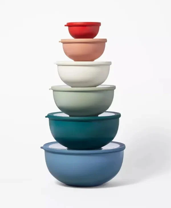 Figmint 12pc (set of 6) Plastic Mixing Bowl Set with Lids