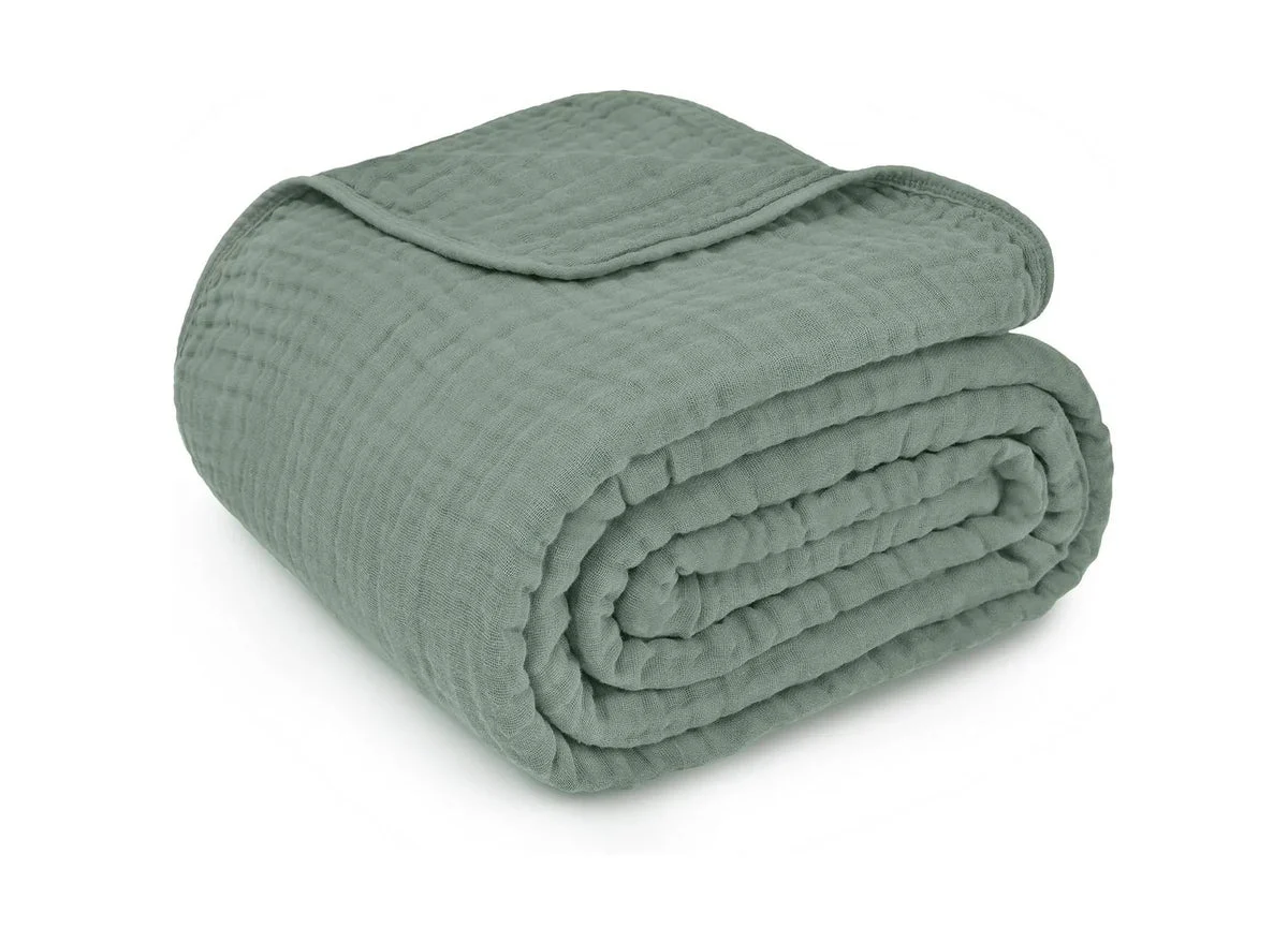 Comfy Cubs Muslin Cotton Blanket - Fern