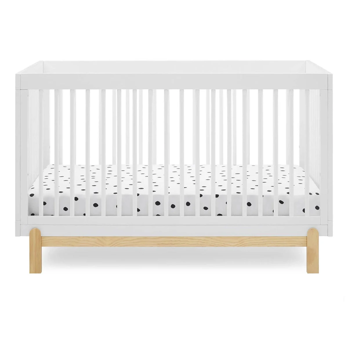 Delta Children Poppy 4-in-1 Convertible Crib - Bianca White/Natural