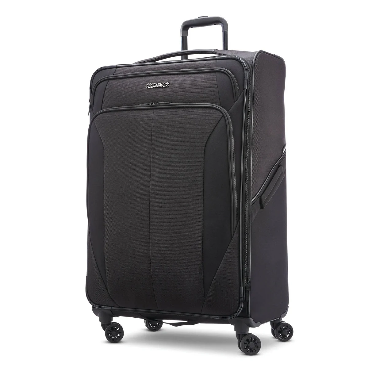American Tourister Softside Large Checked Spinner Suitcase - Black