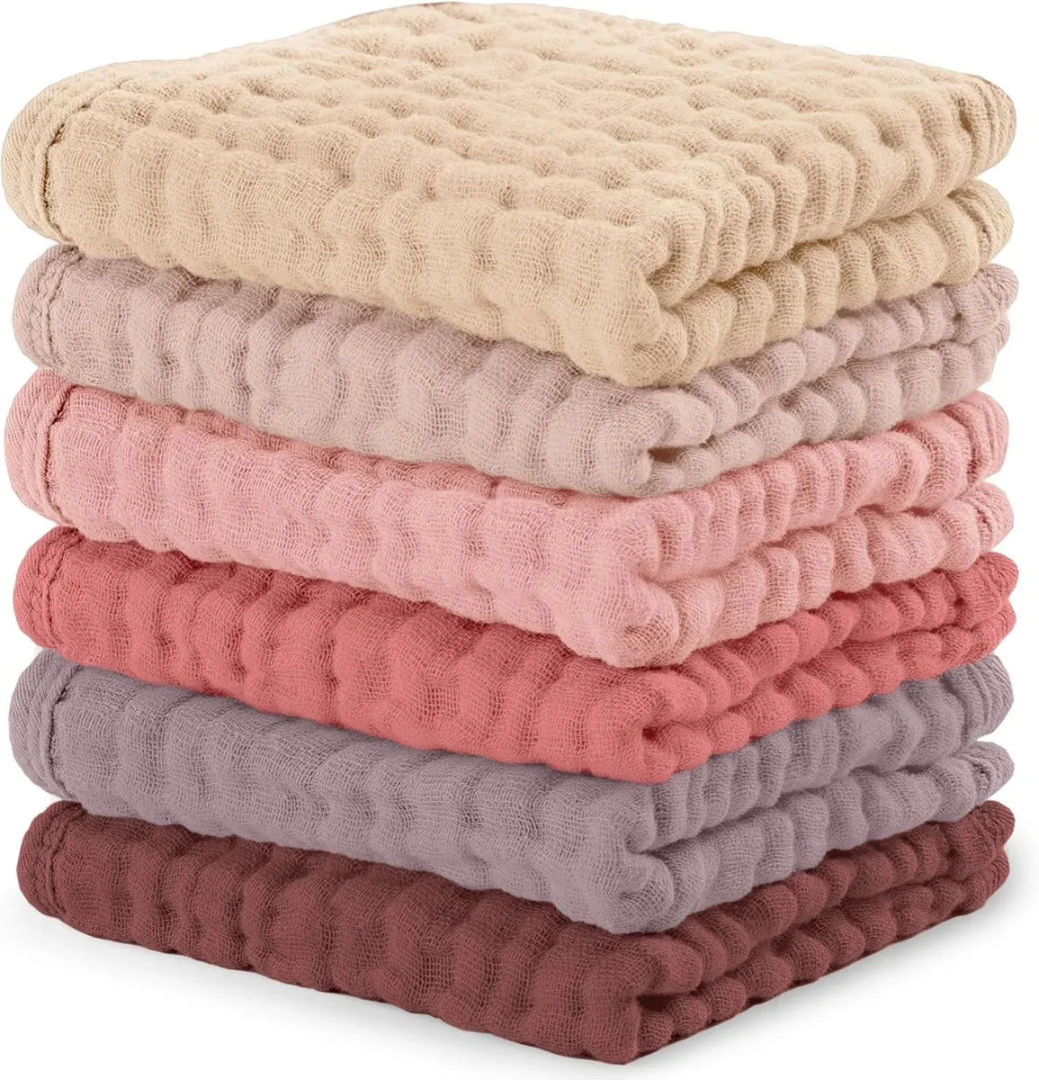 Comfy Cubs Muslin Burp Cloths Large 100% Cotton - Multicolor Girl, Pack of 10