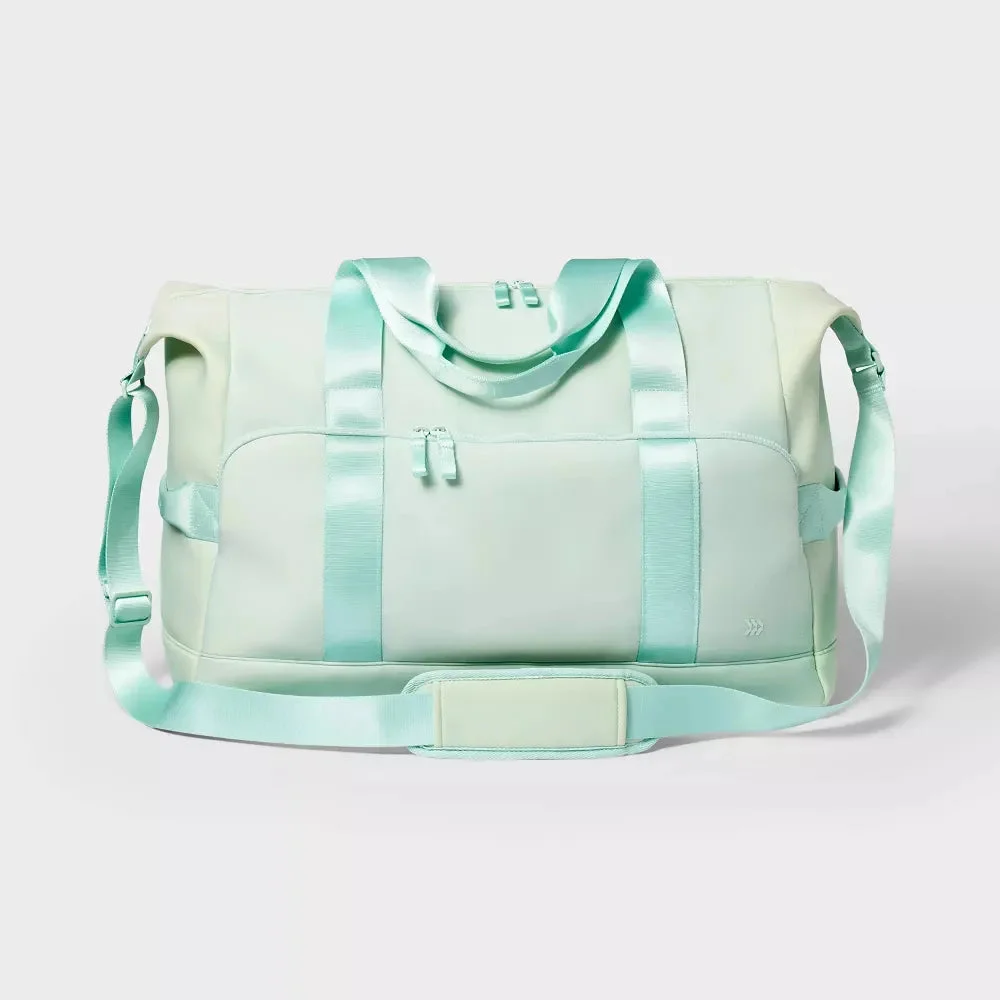 All in motion Faux Neoprene Weekender Bag Travel Carry On - Mint Green
