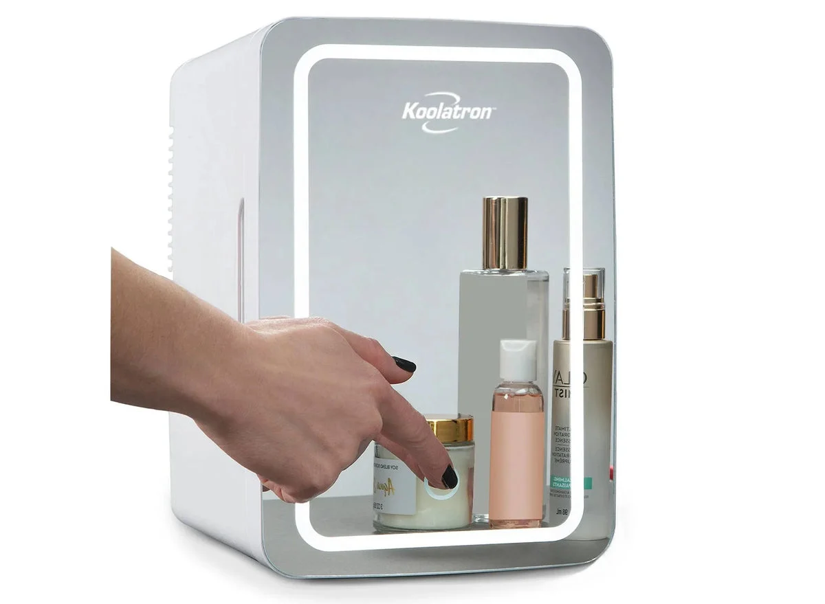 Koolatron Portable Skincare Cooler with LED Lighted Mirror - 6.3L Capacity