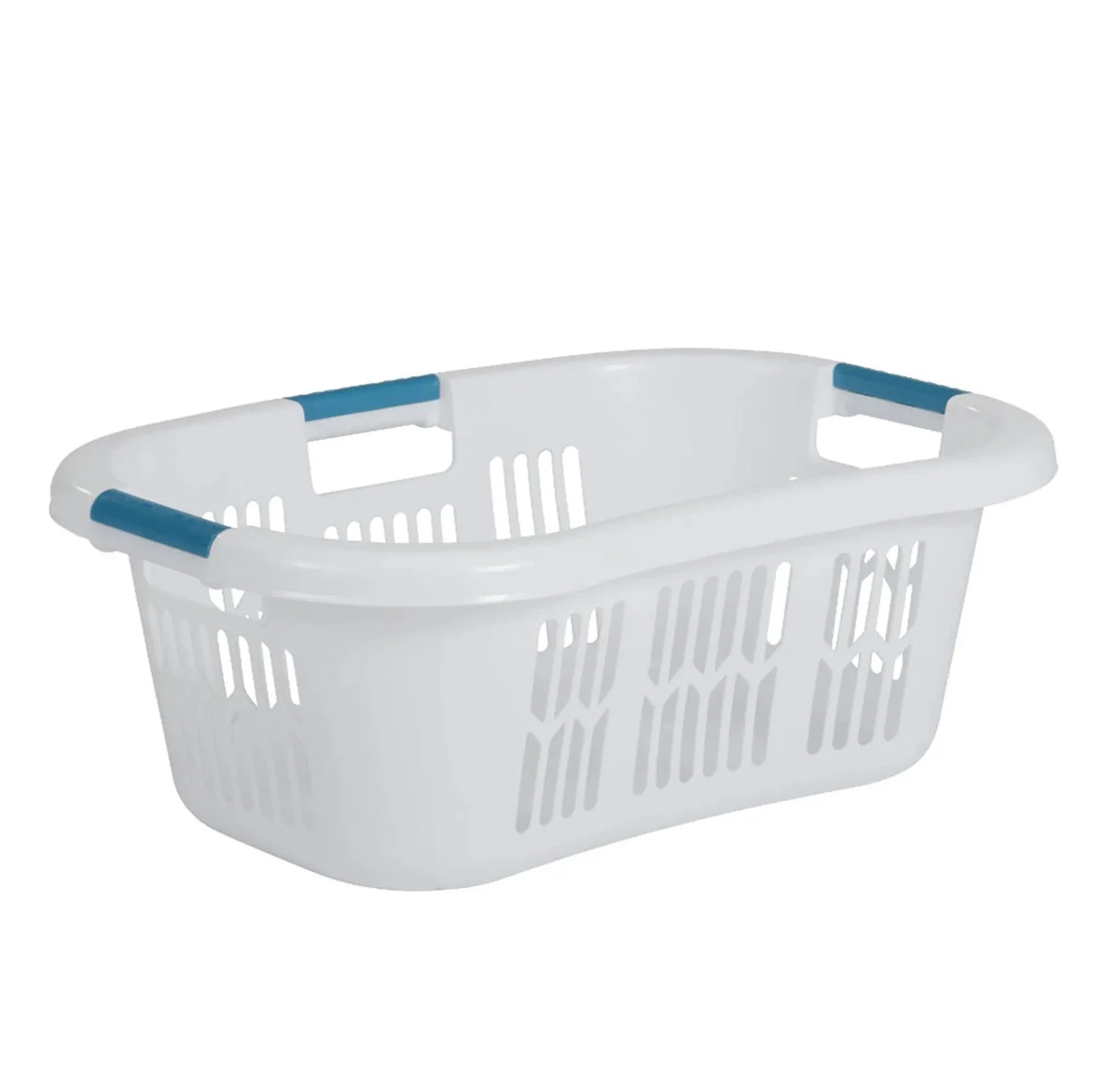 Rubbermaid Large Hip-Hugger Portable Plastic Laundry Basket - White