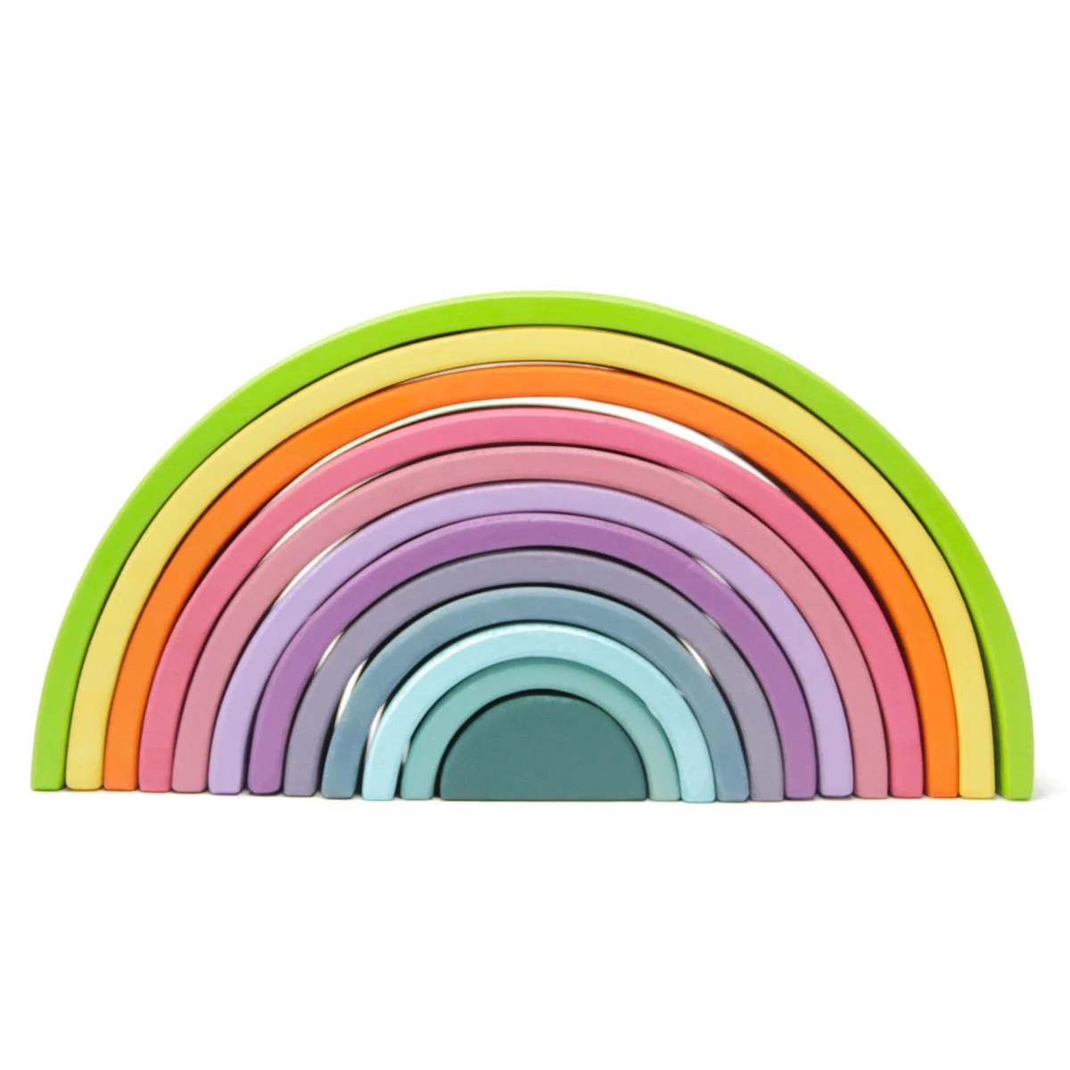 GREEN WALNUT Large Pastel Rainbow Stacker