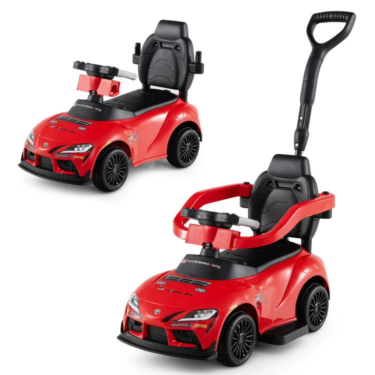 COSTWAY 3-in-1 Toyota Licensed Foot-to-Floor Stroller Sliding Walking Toy-Red