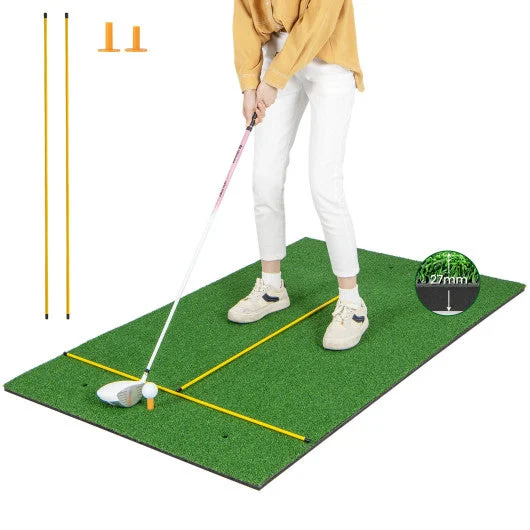 COSTWAY 5 X 3 Ft Artificial Turf Grass Practice Mat for Indoors and Outdoors-27mm