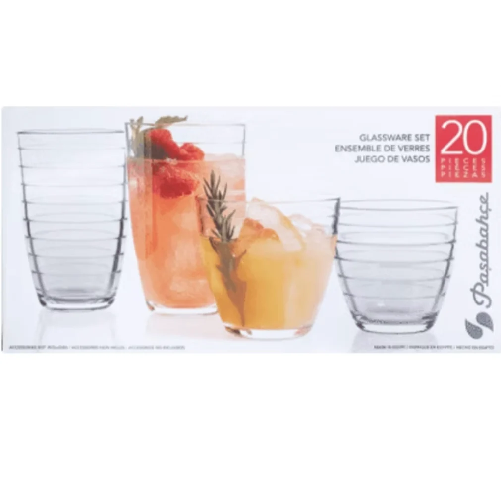 Pasabahce 20-Piece Glass Tableware Set