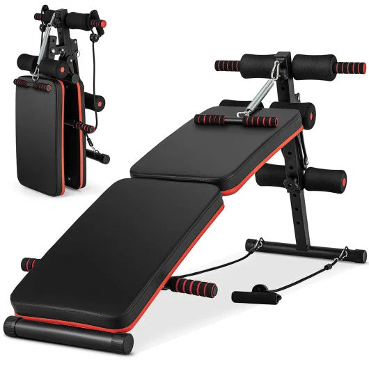 COSTWAY Multifunctional Sit Up Bench 4 Position Adjustable Metal Workout Bench