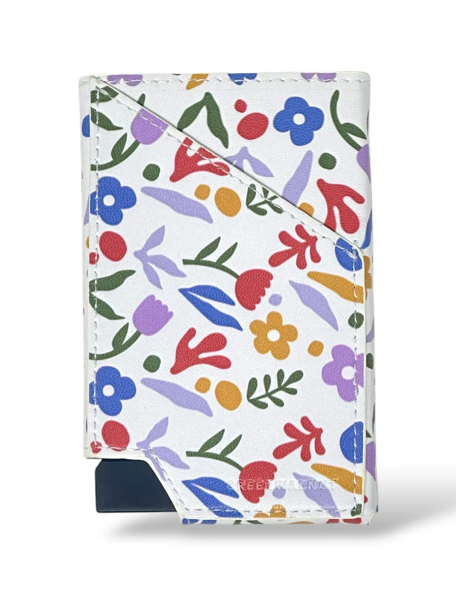 Card holder Slim Pop-Up Wallet | Floral Aluminium Wallet Card Holder | Rfid Blocking Minimalist Pop Up Credit Card Holders